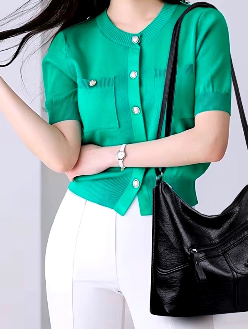 New -Sleek & Stylish -Faux Leather Shoulder Bag -Black